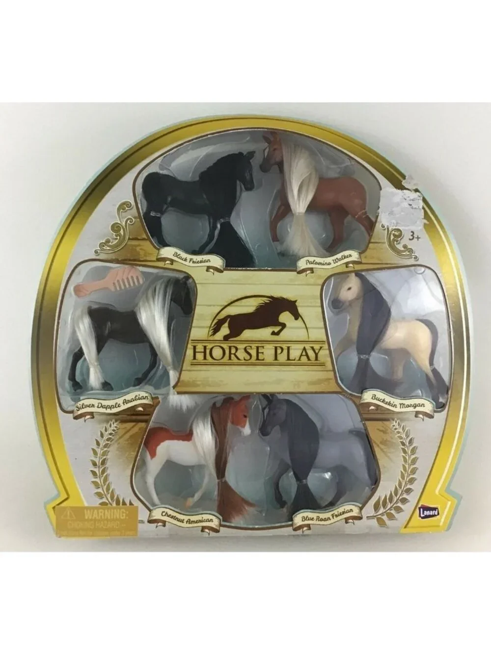 Lanard Horse Play Showcase Horse Collection of 6 New 2014 Palomino Friesian Toy